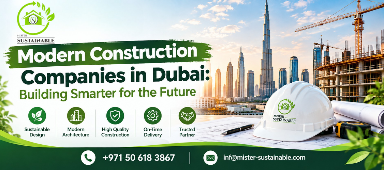 Modern Construction Companies in Dubai specializing in contemporary building design, sustainable construction, commercial projects, and innovative architectural solutions.